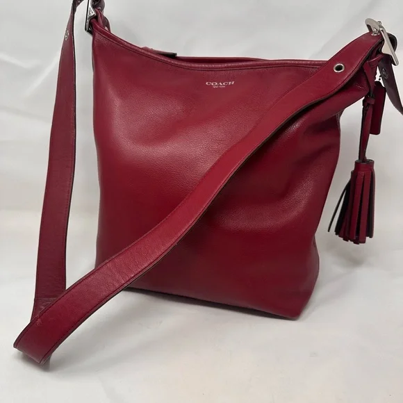 COACH Legacy Tassel Duffle 19889
Leather Crossbody Bag Deep Red - Picture 5 of 17